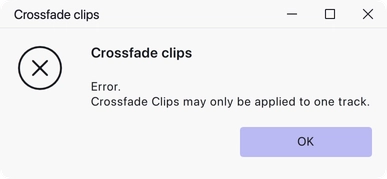 The Crossfade Clips dialog