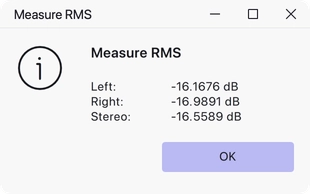 The Measure RMS dialog
