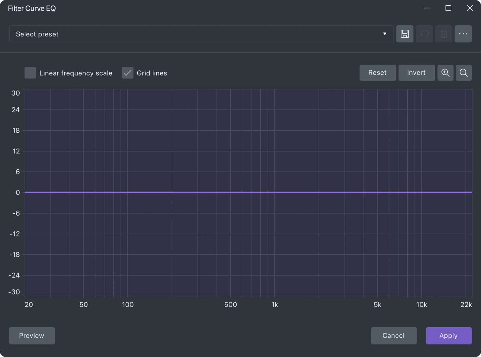 Filter Curve effect window