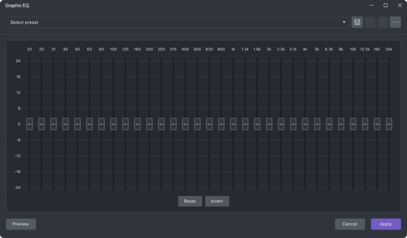 Graphic EQ effect window
